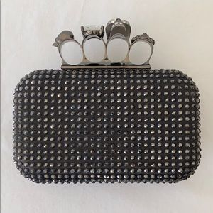 Rhinestone knuckle clutch
